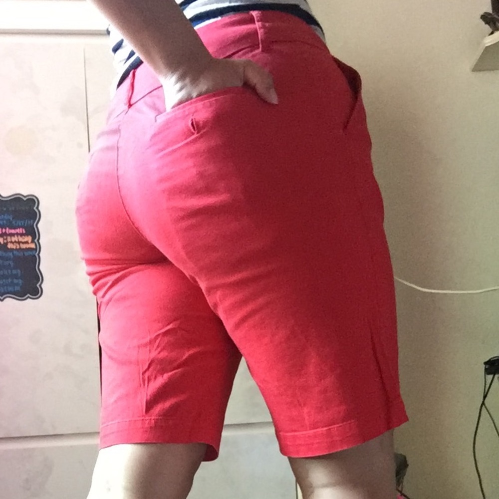 Red Capri Length Shorts